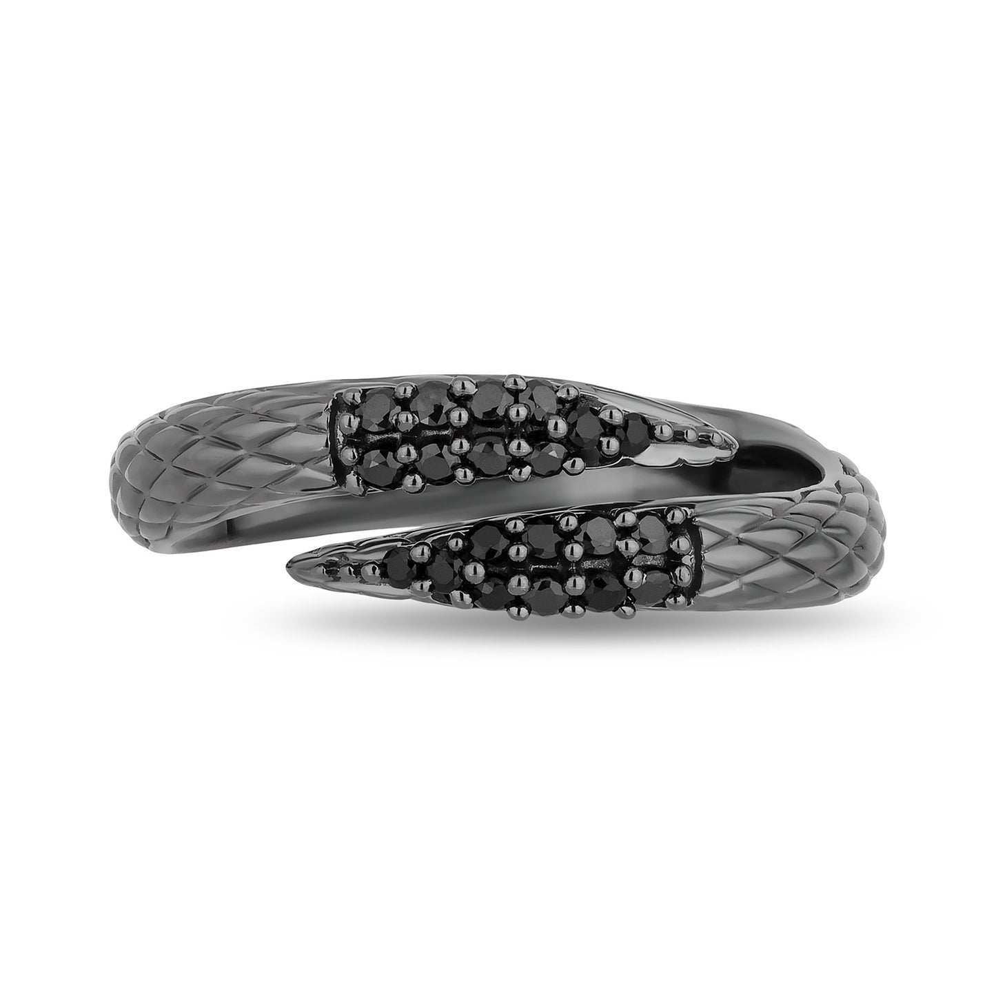 Enchanted Disney Fine Jewelry Black Rhodium over Sterling Silver with 1/5 CTTW Diamonds Maleficent Ring