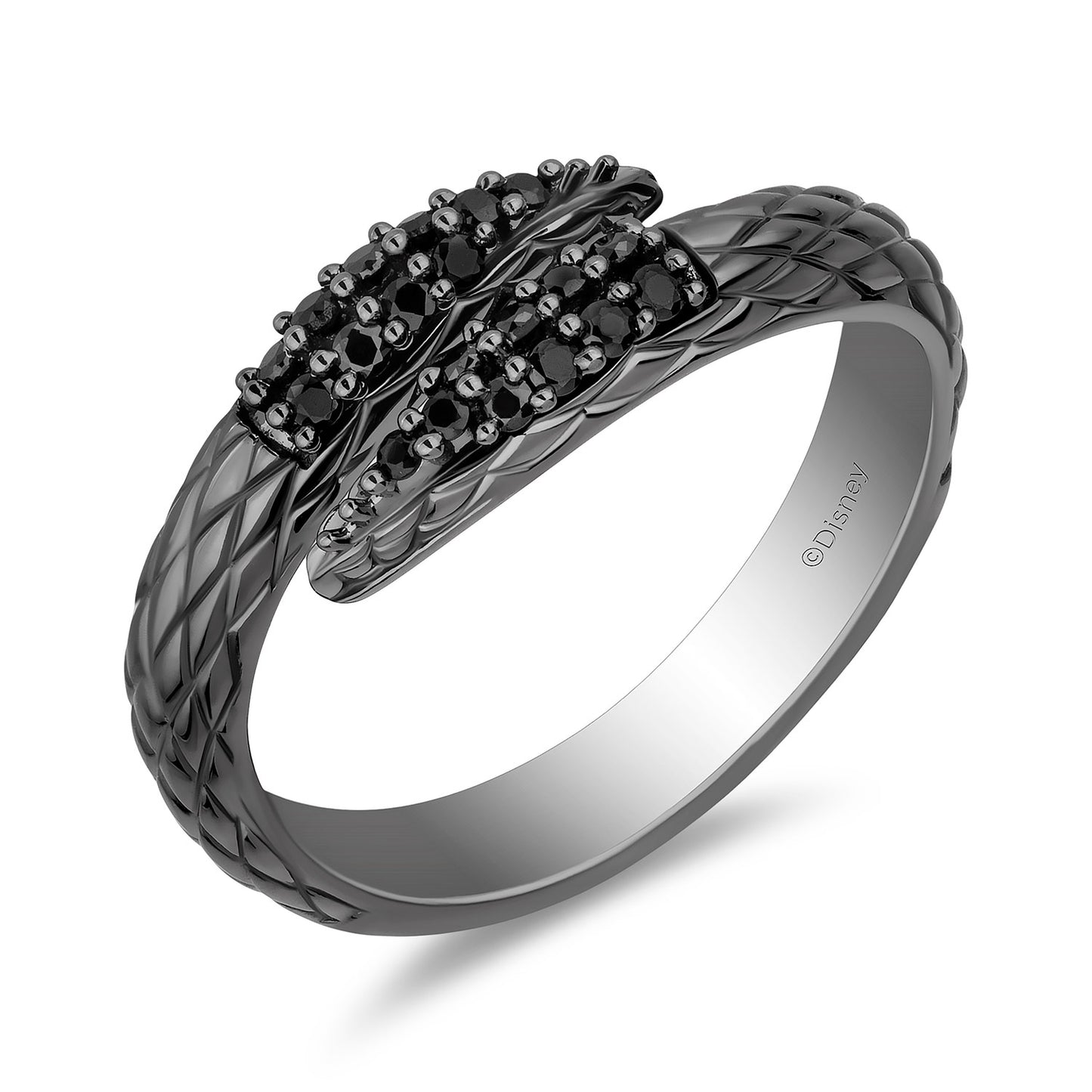 Enchanted Disney Fine Jewelry Black Rhodium over Sterling Silver with 1/5 CTTW Diamonds Maleficent Ring