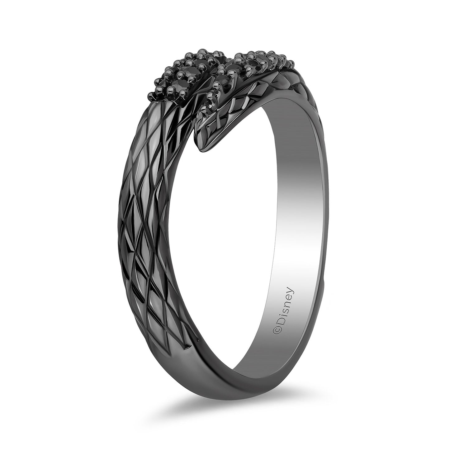 Enchanted Disney Fine Jewelry Black Rhodium over Sterling Silver with 1/5 CTTW Diamonds Maleficent Ring
