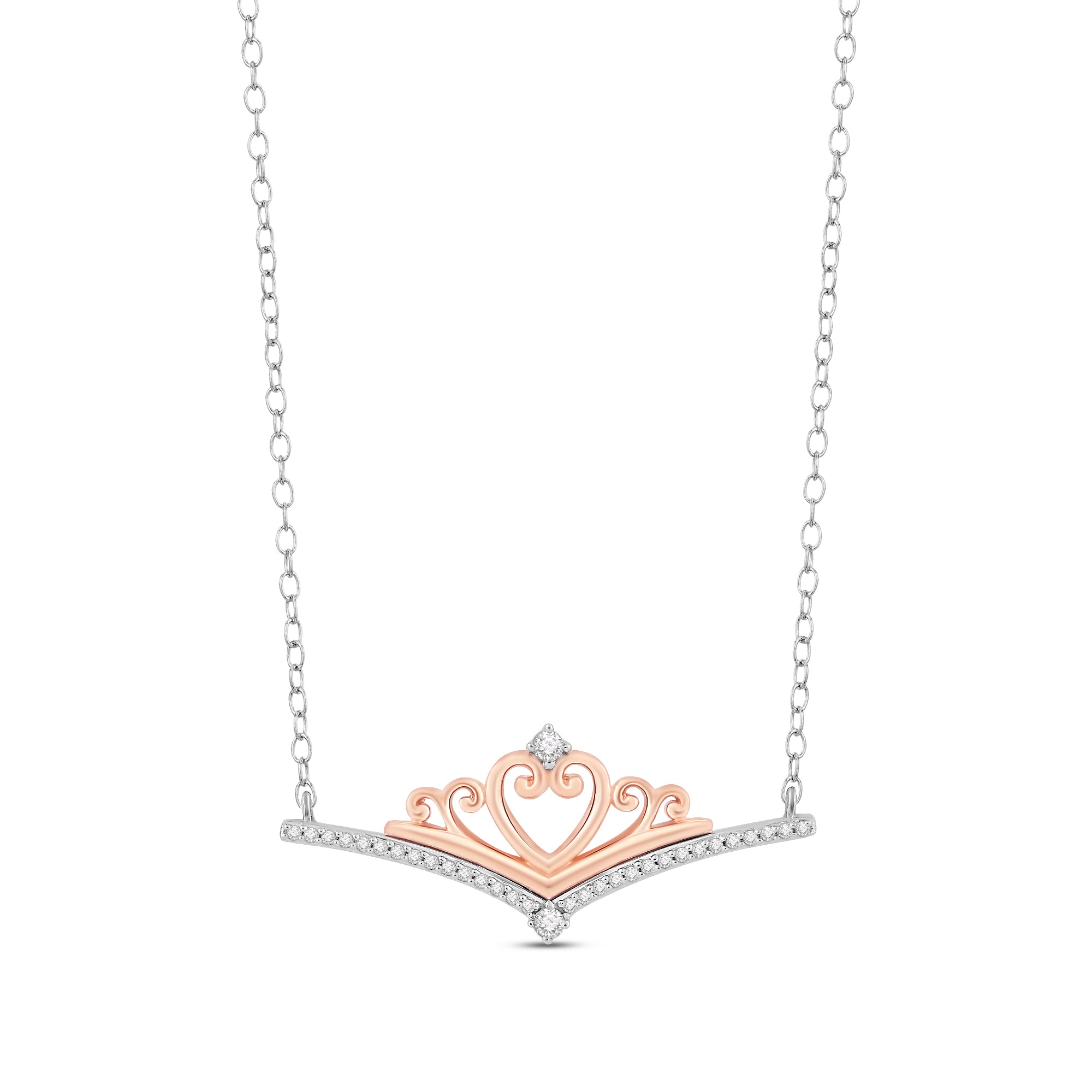 Disney Majestic Princess Inspired Diamond Necklace in Sterling Silver ...
