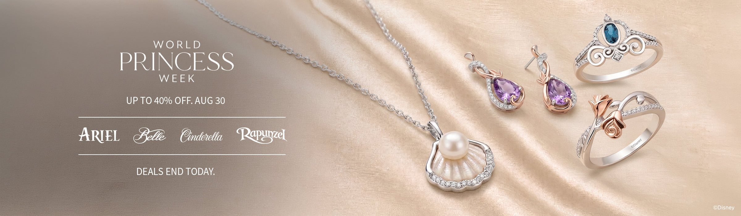 Disney Princess Week Jewelry Sale  Up To 40% Off Desktop Banner
