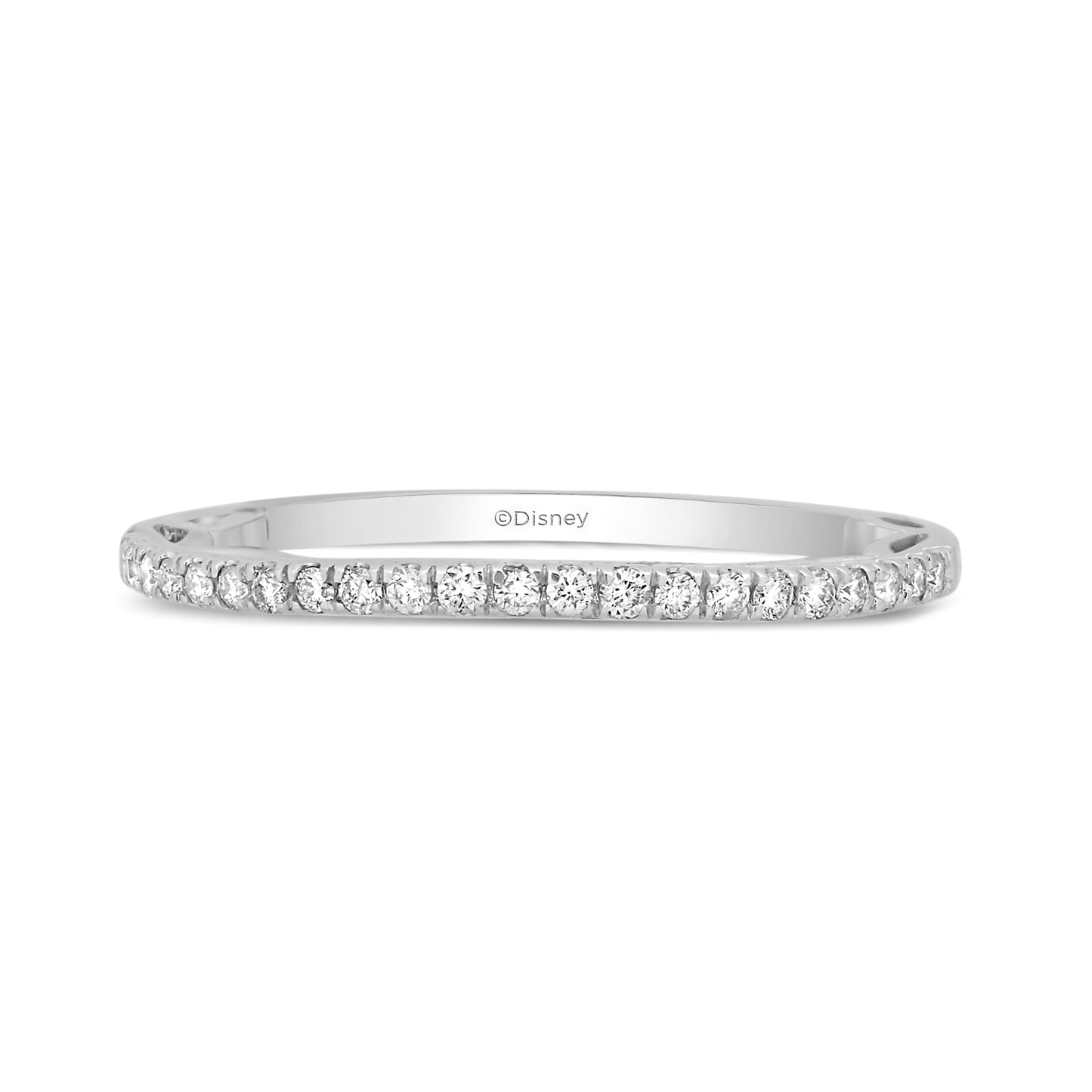 Enchanted Disney Fine Jewelry 14K White Gold 1/6 CTTW Cinderella Bridal Band