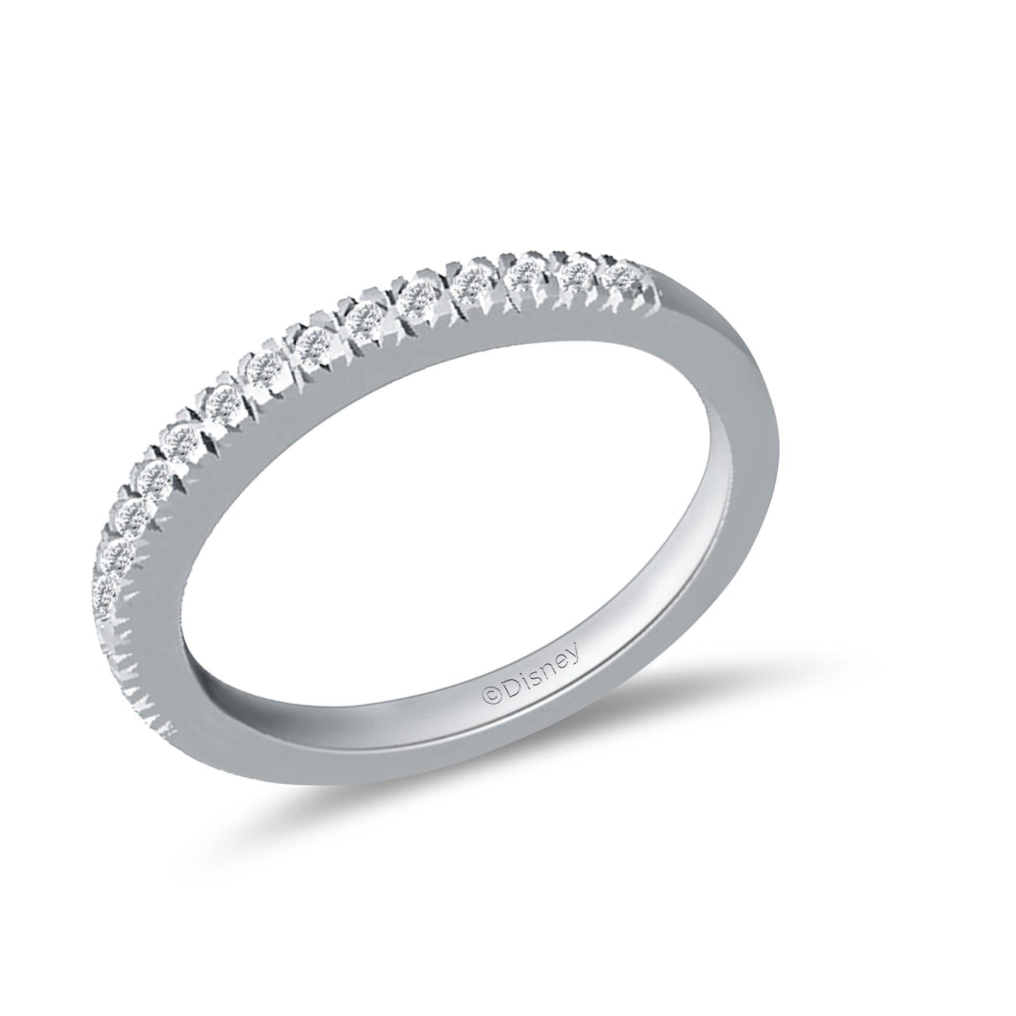 Enchanted Disney Fine Jewelry 14K White Gold And 1/4 CTTW Diamond Belle Wedding Band