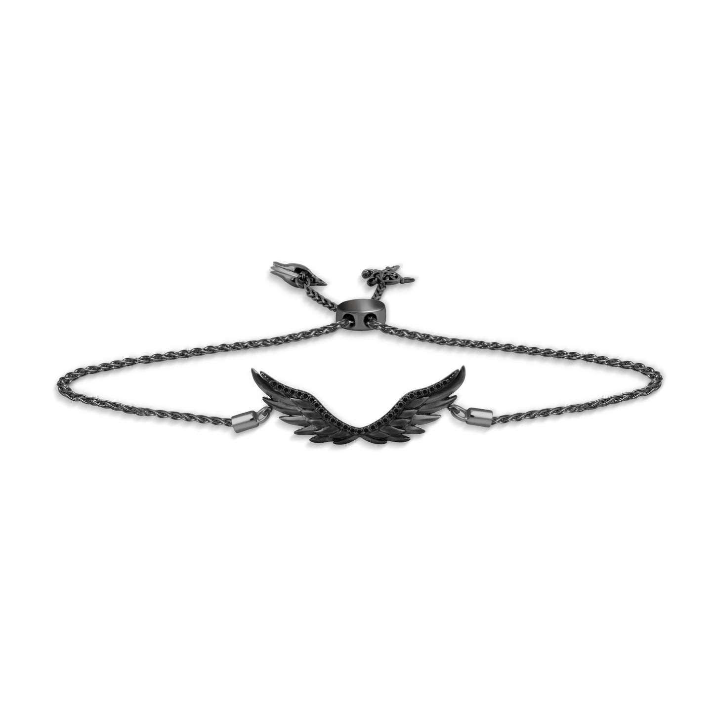 Enchanted Disney Fine Jewelry Black Rhodium Over Sterling Silver with 1/6 CTTW Diamonds Maleficent Bracelet