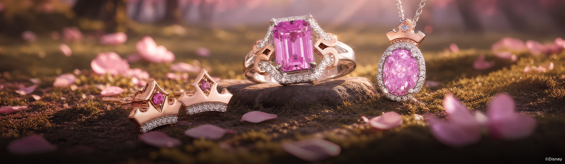 Disney's Aurora Inspired Diamond And Gemstone Jewelry Desktop Banner
