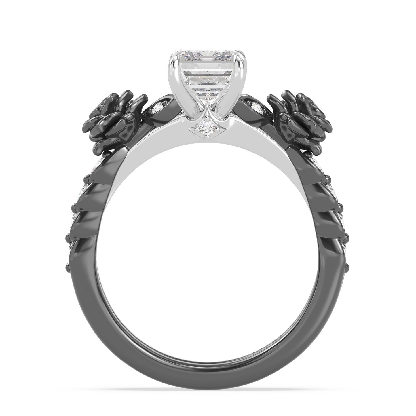 Enchanted Star Lab Grown Diamond 14K Gold Maleficent Rose Engagement Ring Set