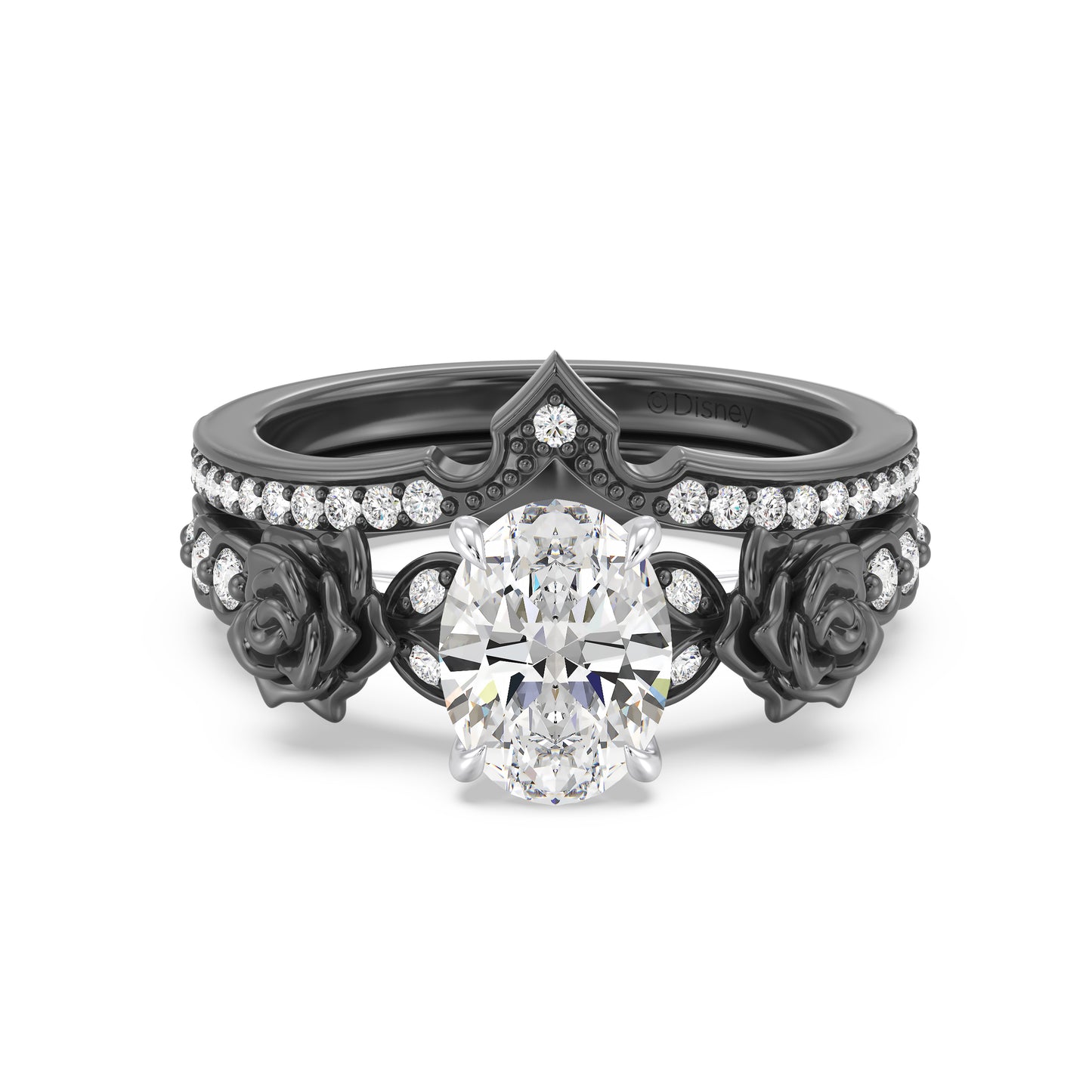 Enchanted Star Lab Grown Diamond 14K Gold Maleficent Rose Engagement Ring Set