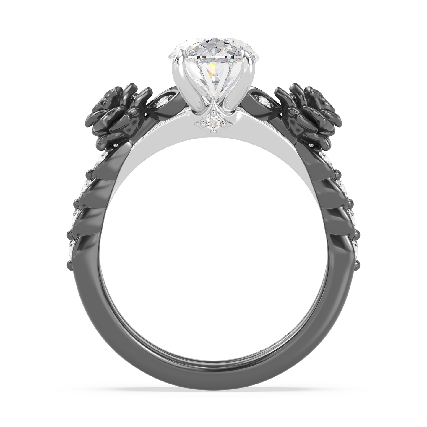 Enchanted Star Lab Grown Diamond 14K Gold Maleficent Rose Engagement Ring Set