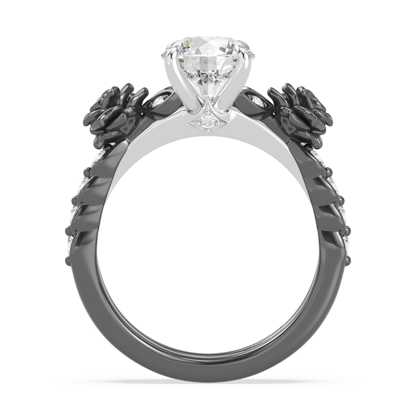 Enchanted Star Lab Grown Diamond 14K Gold Maleficent Rose Engagement Ring Set