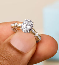 Enchanted Star Lab Grown Diamond 14K Gold  Snow White Bow Engagement Ring Set