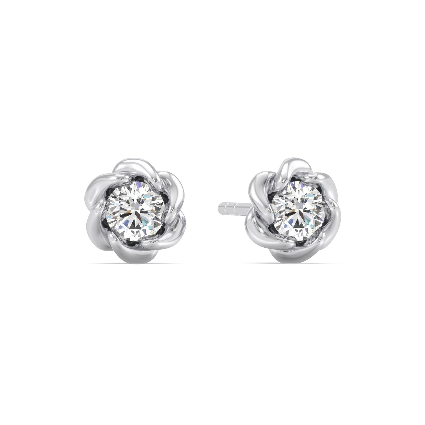 Enchanted Star Lab Grown Diamond 10K Gold Belle Rose Stud Earrings