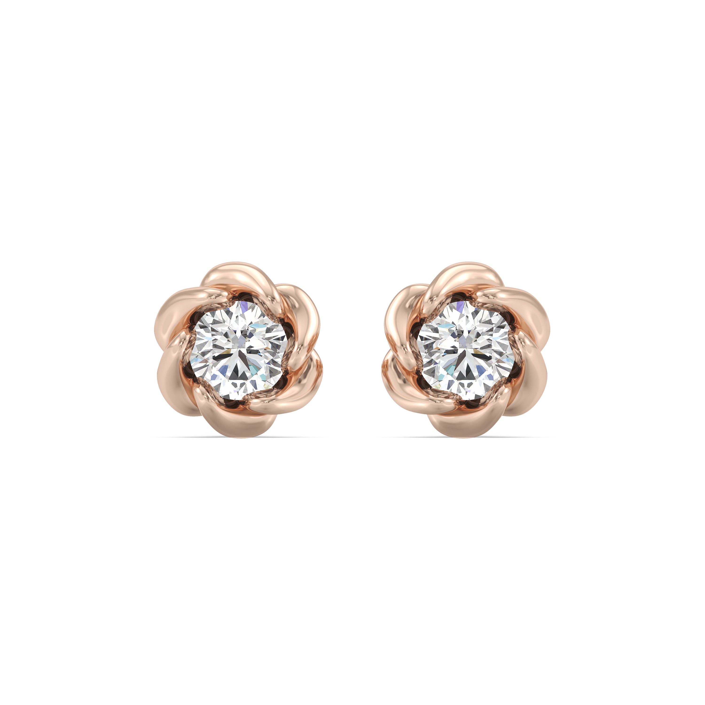 ディシラ　エベイユドゥローズ Disney Belle Inspired Lab Grown Diamond Stud Earrings in