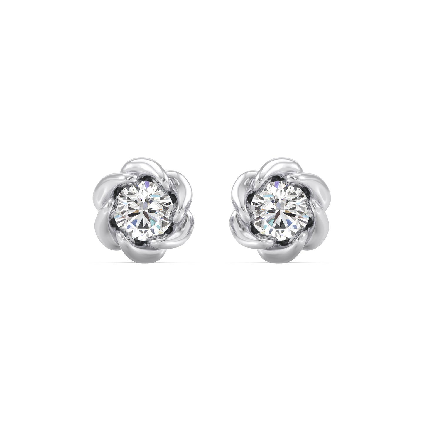 Enchanted Star Lab Grown Diamond 10K Gold Belle Rose Stud Earrings