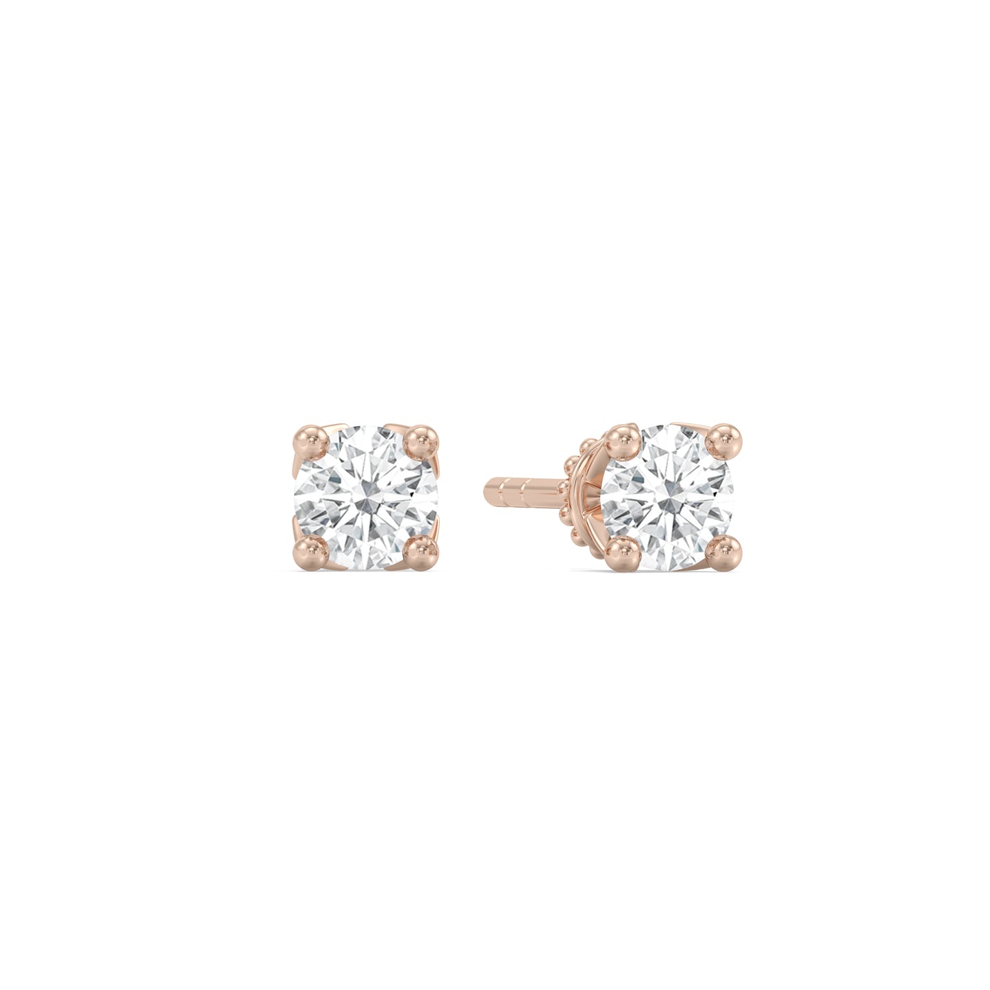 Enchanted Star Lab Grown Diamond 10K Gold Majestic Princess V Prong Stud Earrings