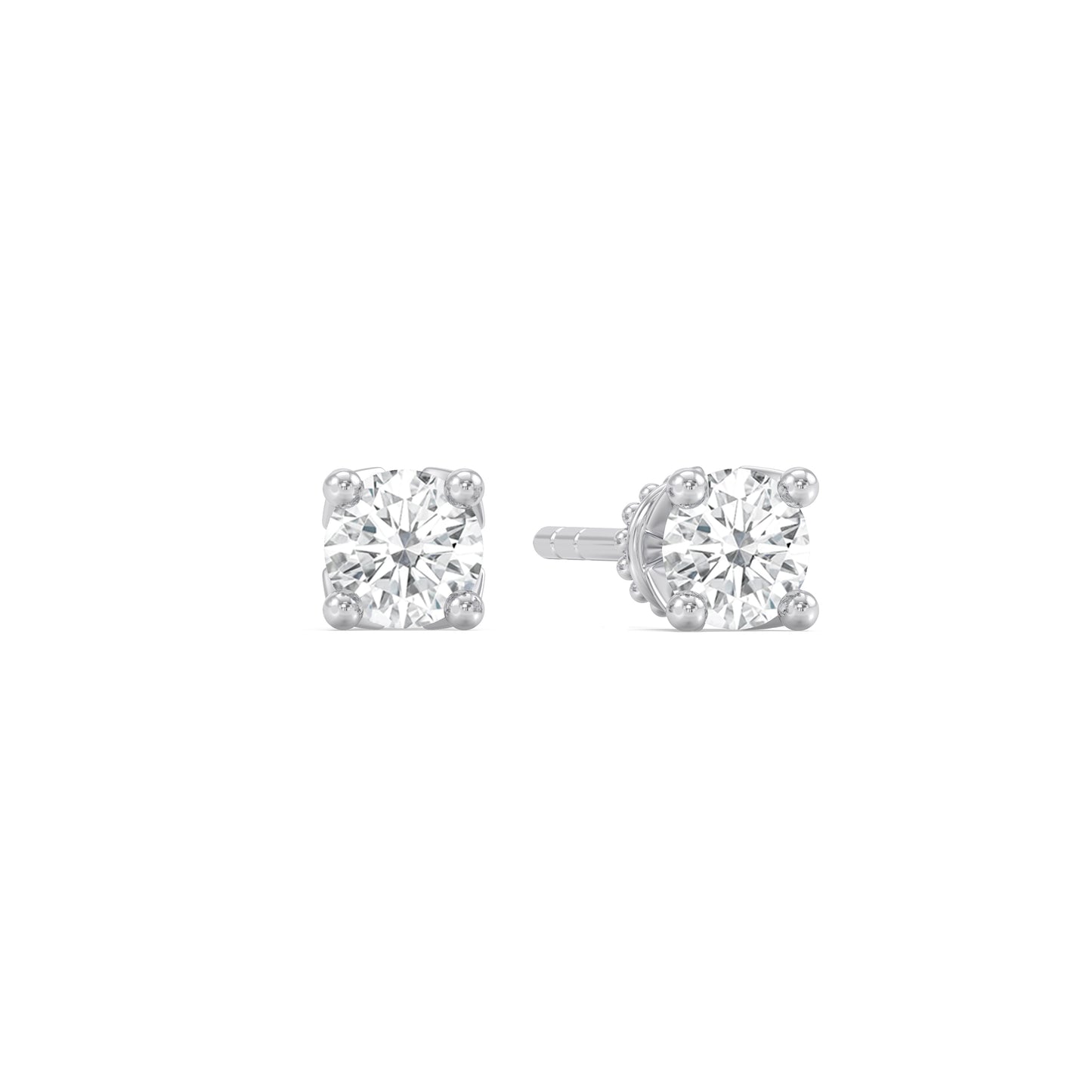 Enchanted Star Lab Grown Diamond 10K Gold Majestic Princess V Prong Stud Earrings