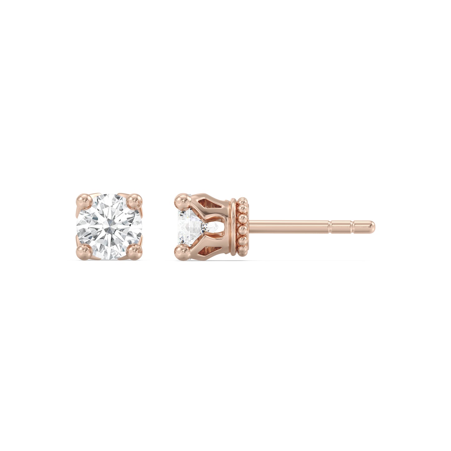 Enchanted Star Lab Grown Diamond 10K Gold Majestic Princess V Prong Stud Earrings