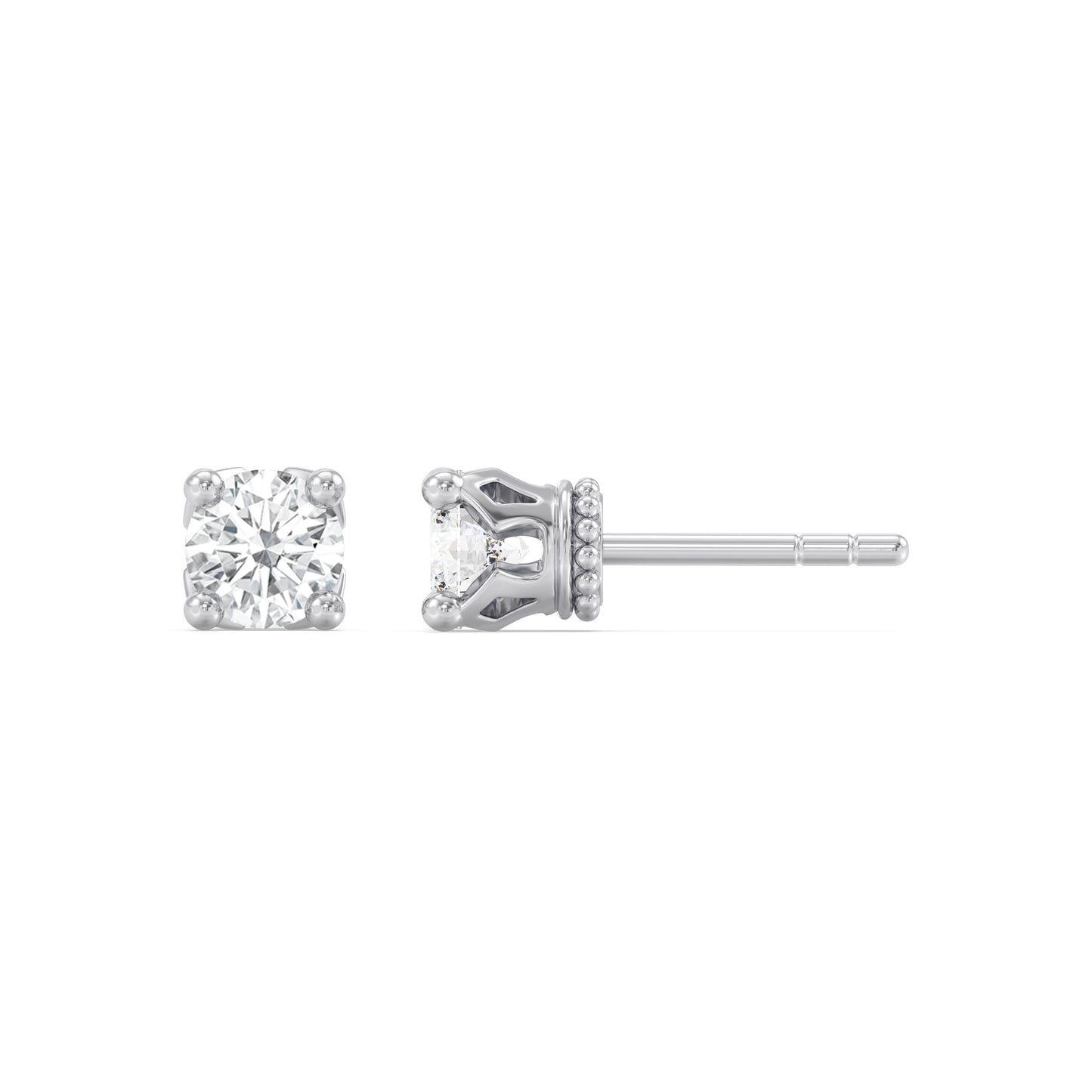 Enchanted Star Lab Grown Diamond 10K Gold Majestic Princess V Prong Stud Earrings