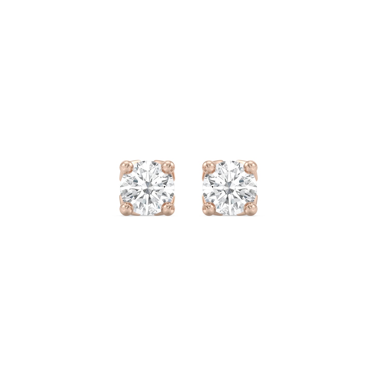 Enchanted Star Lab Grown Diamond 10K Gold Majestic Princess V Prong Stud Earrings