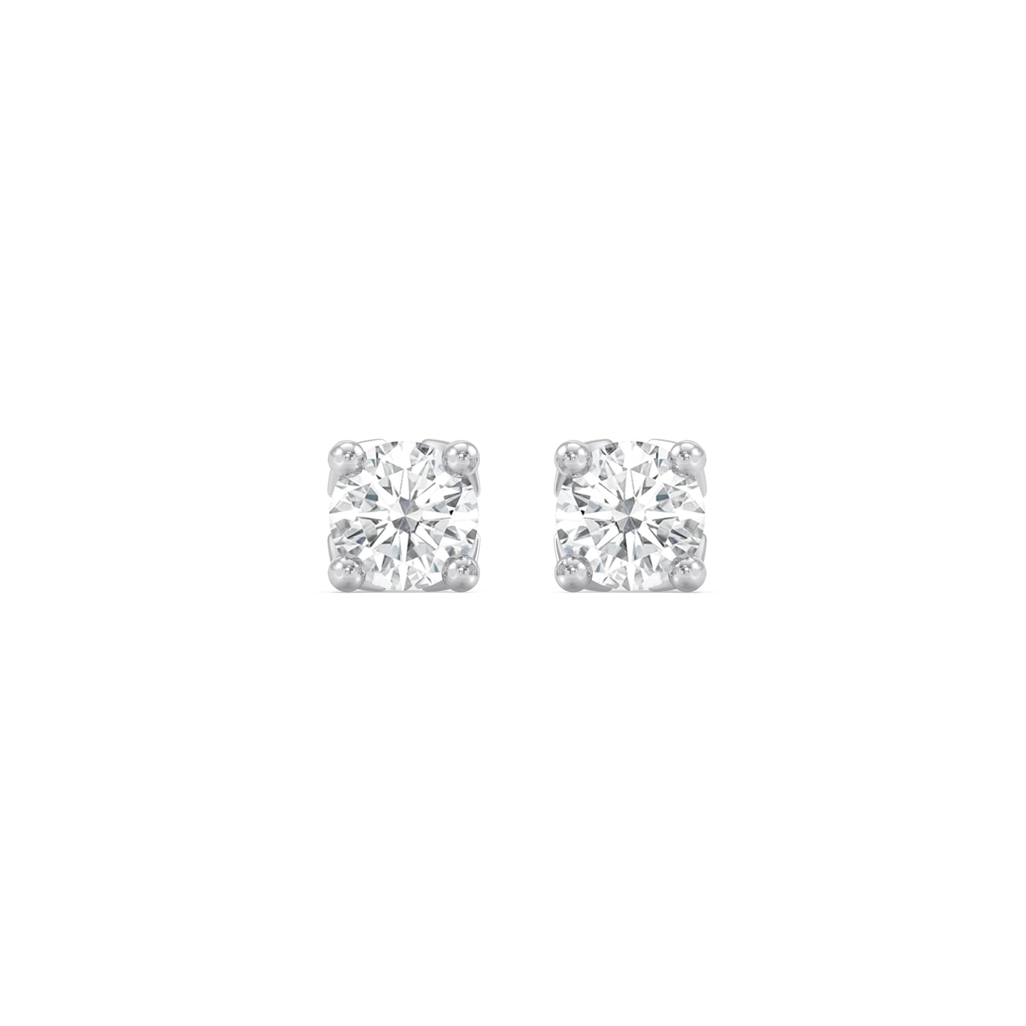 Enchanted Star Lab Grown Diamond 10K Gold Majestic Princess V Prong Stud Earrings