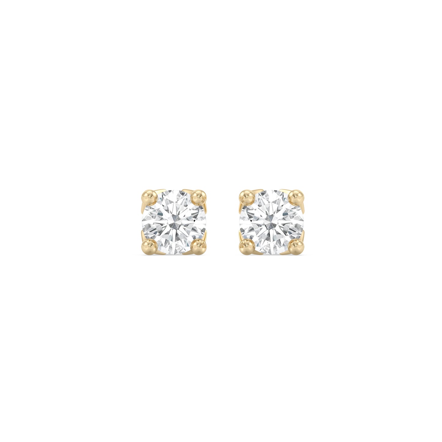 Enchanted Star Lab Grown Diamond 10K Gold Majestic Princess V Prong Stud Earrings