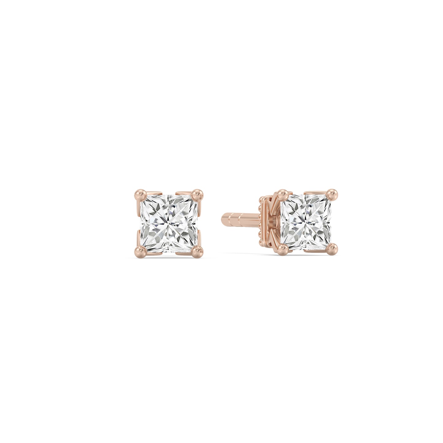 Enchanted Star Lab Grown Diamond 10K Gold Majestic Princess Stud Earrings