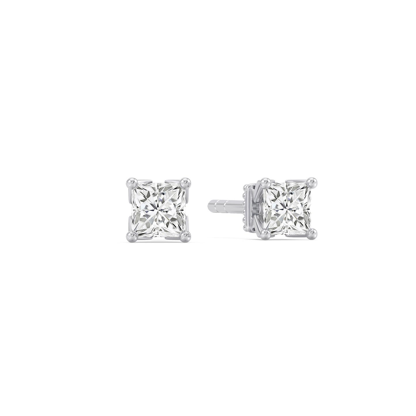 Enchanted Star Lab Grown Diamond 10K Gold Majestic Princess Stud Earrings