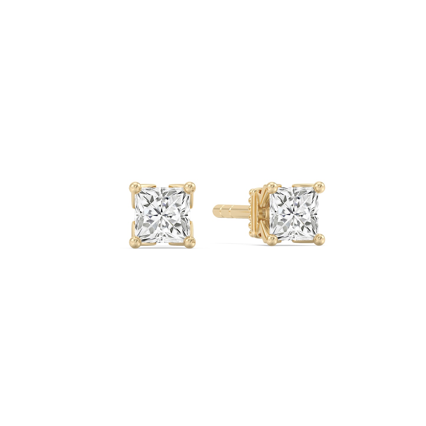 Enchanted Star Lab Grown Diamond 10K Gold Majestic Princess Stud Earrings