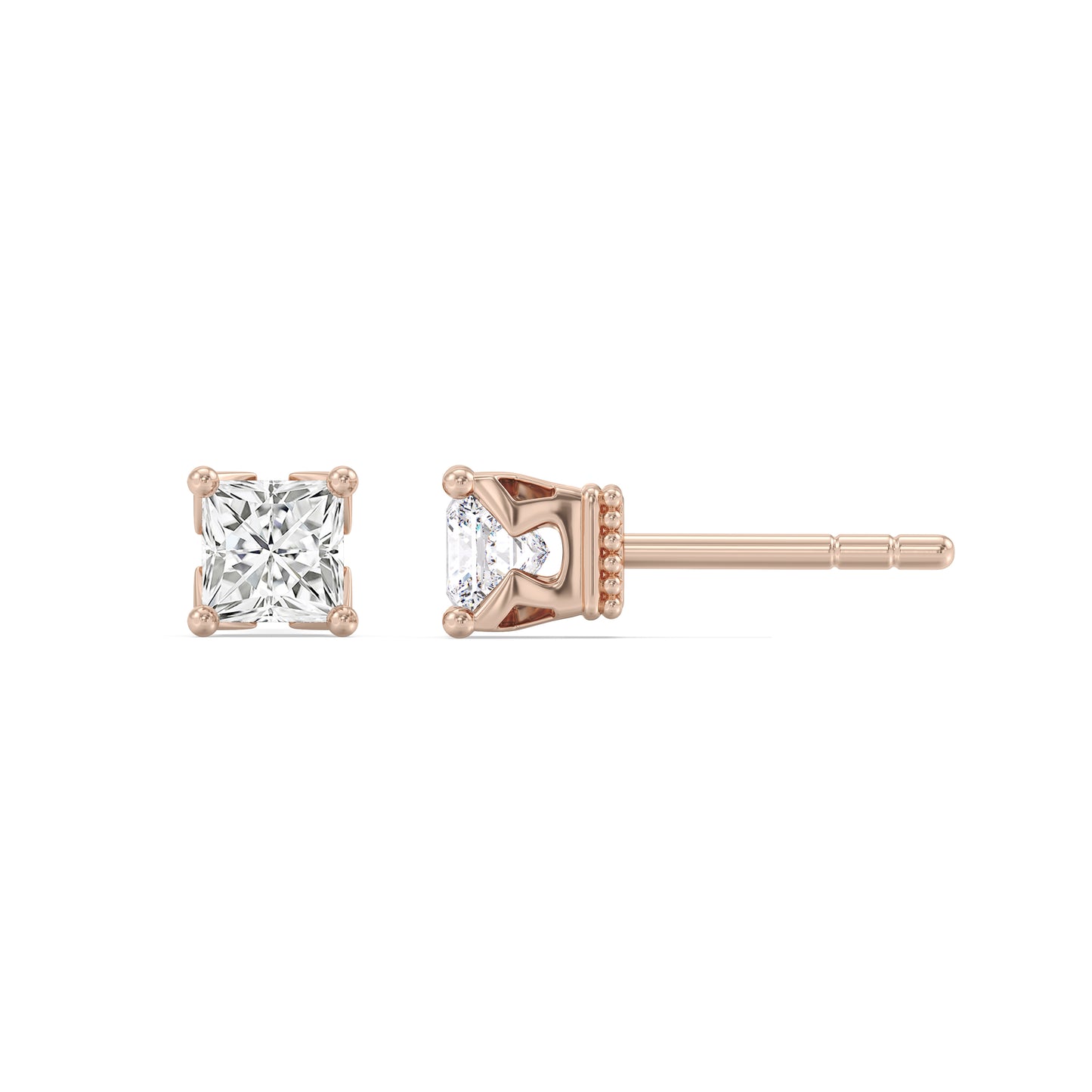 Enchanted Star Lab Grown Diamond 10K Gold Majestic Princess Stud Earrings
