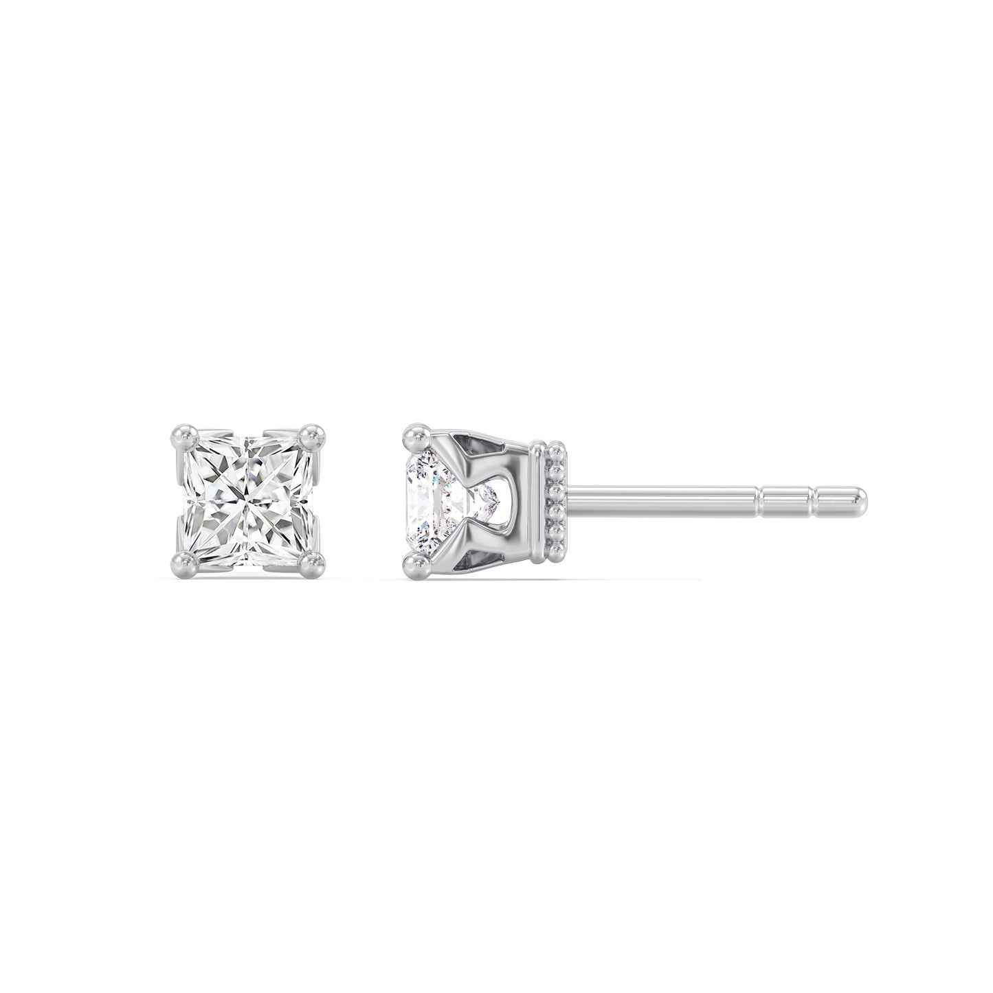 Enchanted Star Lab Grown Diamond 10K Gold Majestic Princess Stud Earrings