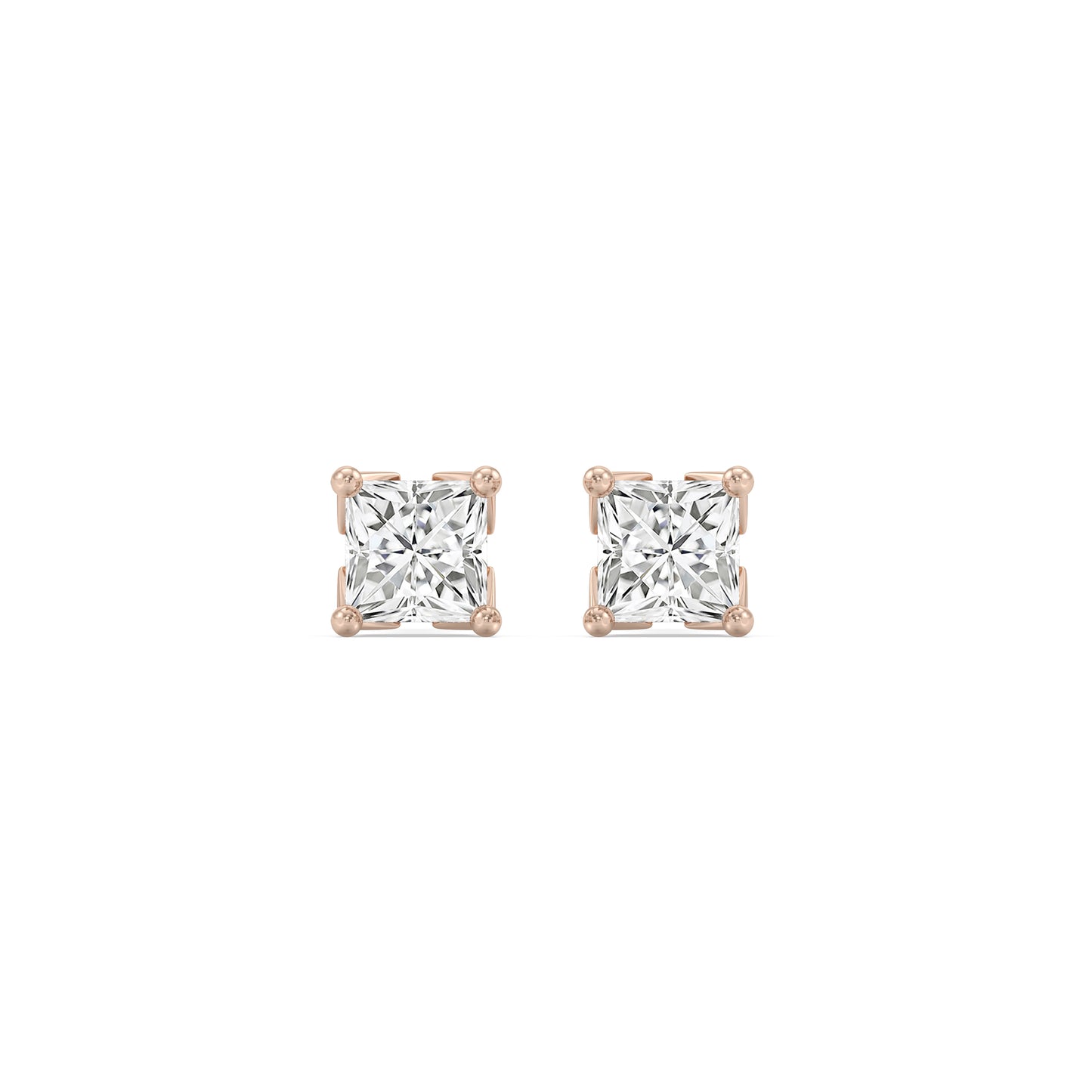 Enchanted Star Lab Grown Diamond 10K Gold Majestic Princess Stud Earrings