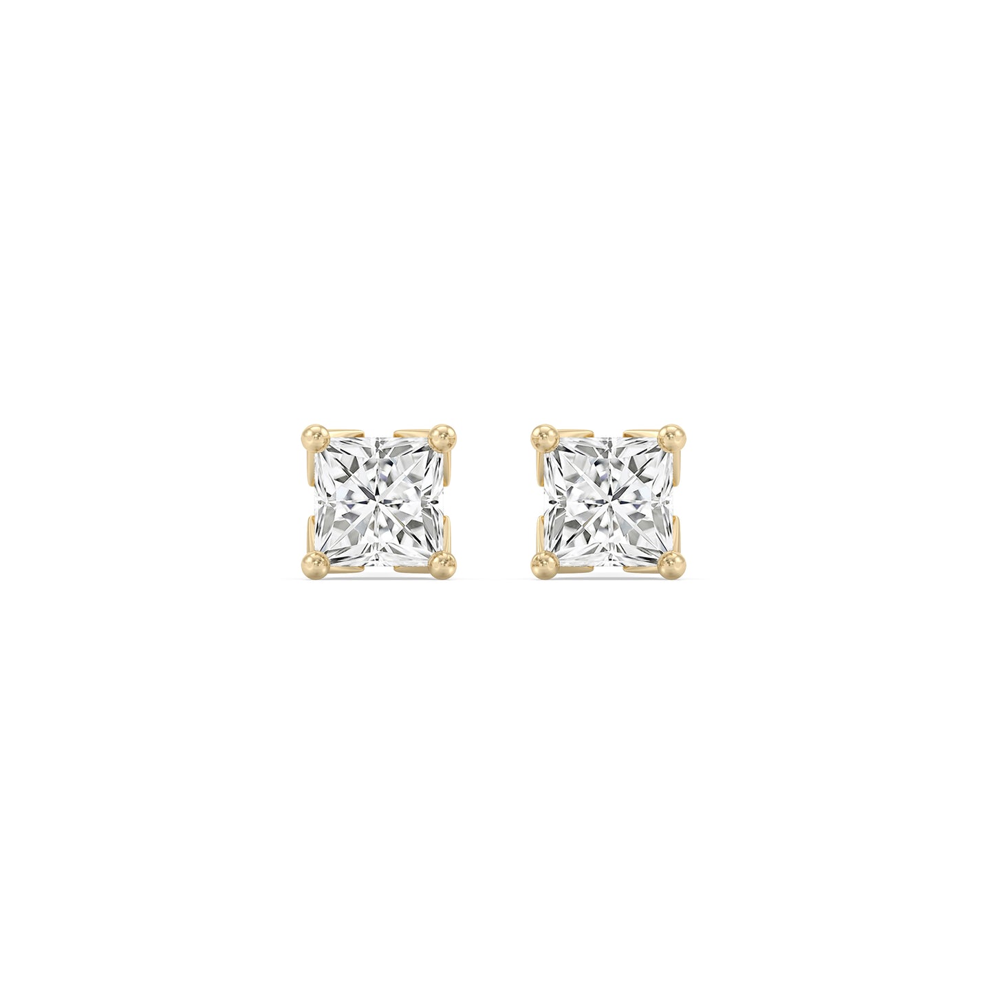 Enchanted Star Lab Grown Diamond 10K Gold Majestic Princess Stud Earrings