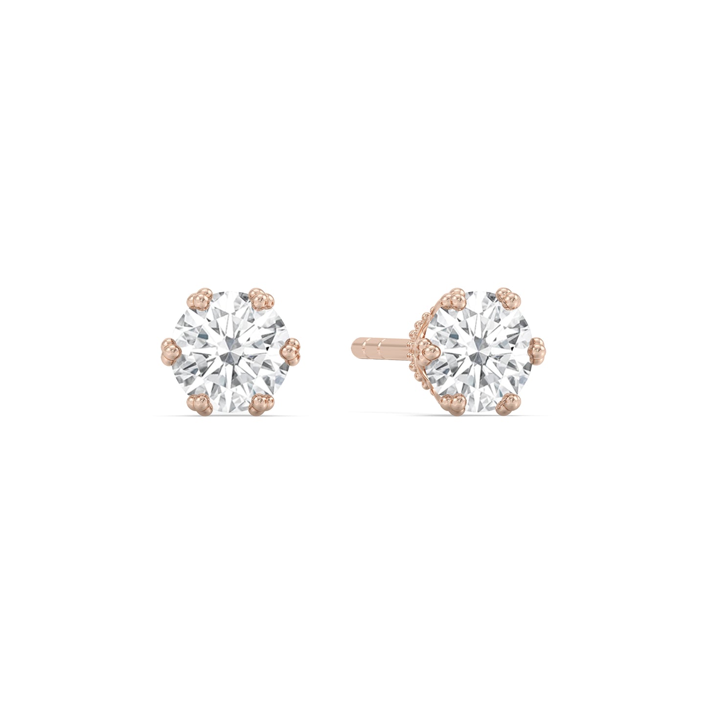 Enchanted Star Lab Grown Diamond 10K Gold Majestic Princess Tiara Stud Earrings