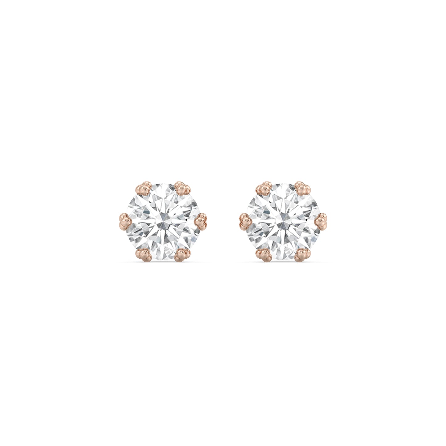 Enchanted Star Lab Grown Diamond 10K Gold Majestic Princess Tiara Stud Earrings