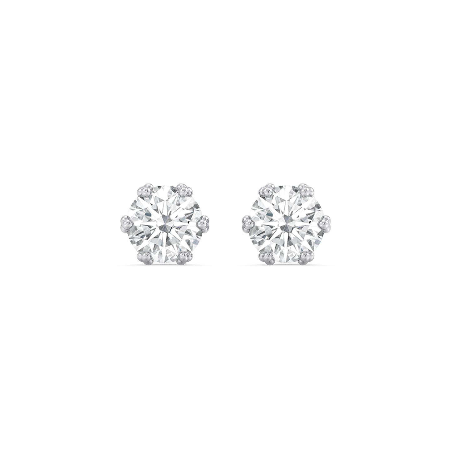 Enchanted Star Lab Grown Diamond 10K Gold Majestic Princess Tiara Stud Earrings