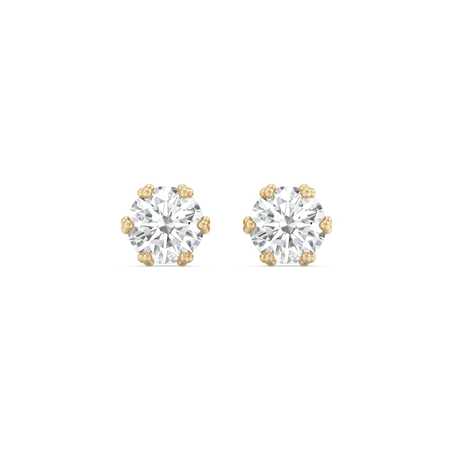 Enchanted Star Lab Grown Diamond 10K Gold Majestic Princess Tiara Stud Earrings