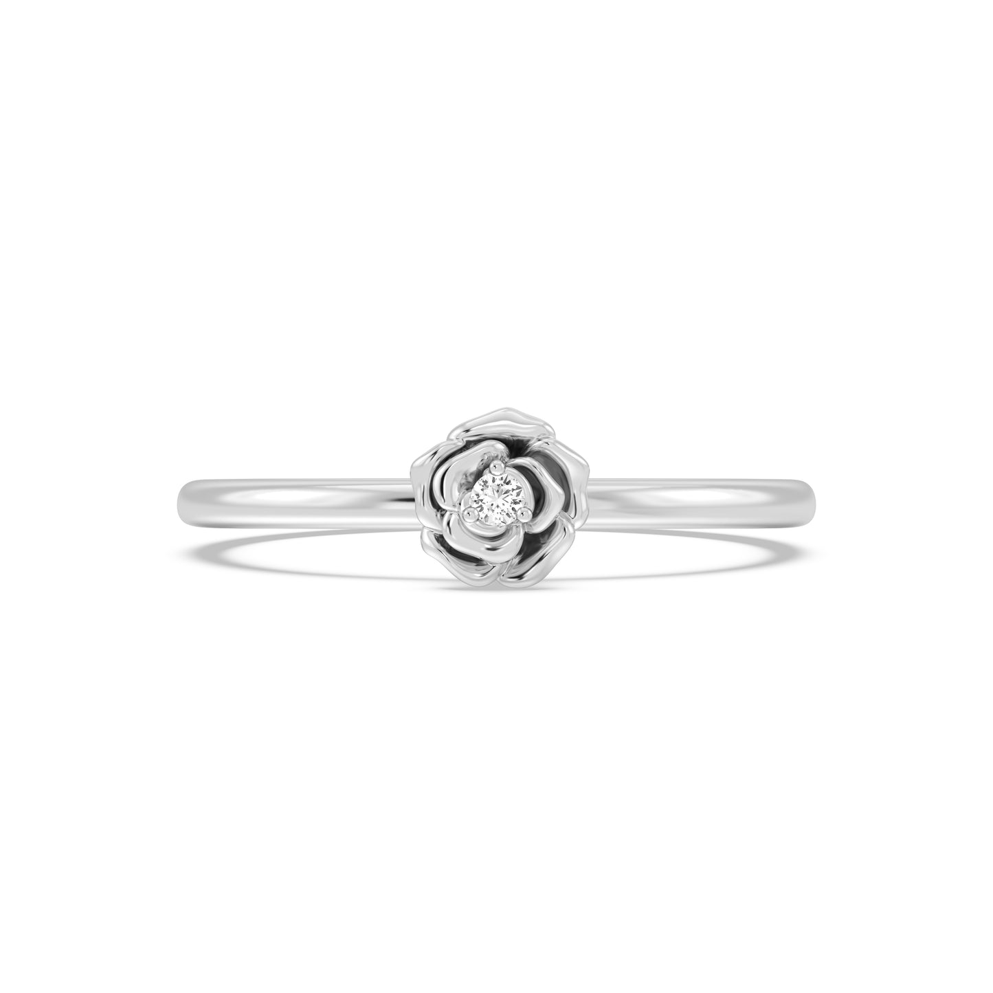 Enchanted Disney Fine Jewelry Sterling Silver with 1/20 CTTW Diamonds Belle Ring