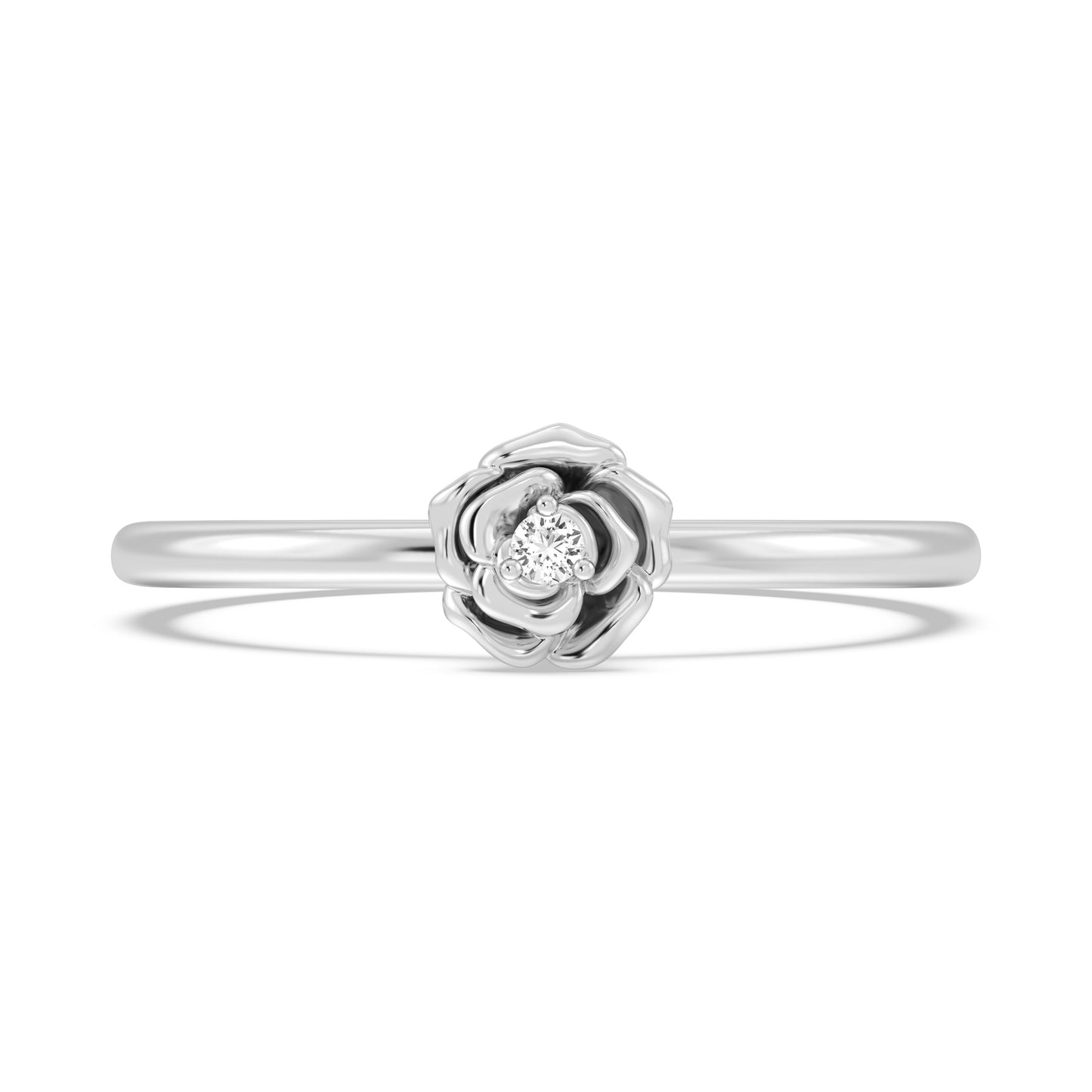 Enchanted Disney Fine Jewelry Sterling Silver with 1/20 CCTW Diamonds, Disney Princess Belle Ring