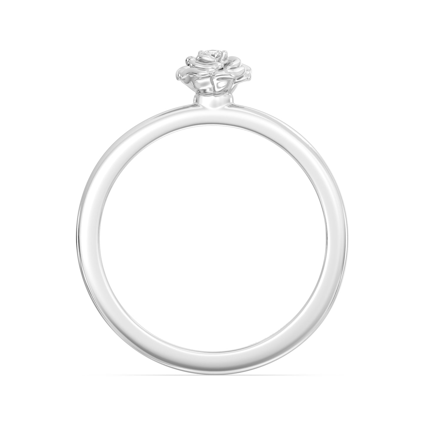 Enchanted Disney Fine Jewelry Sterling Silver with 1/20 CTTW Diamonds Belle Ring