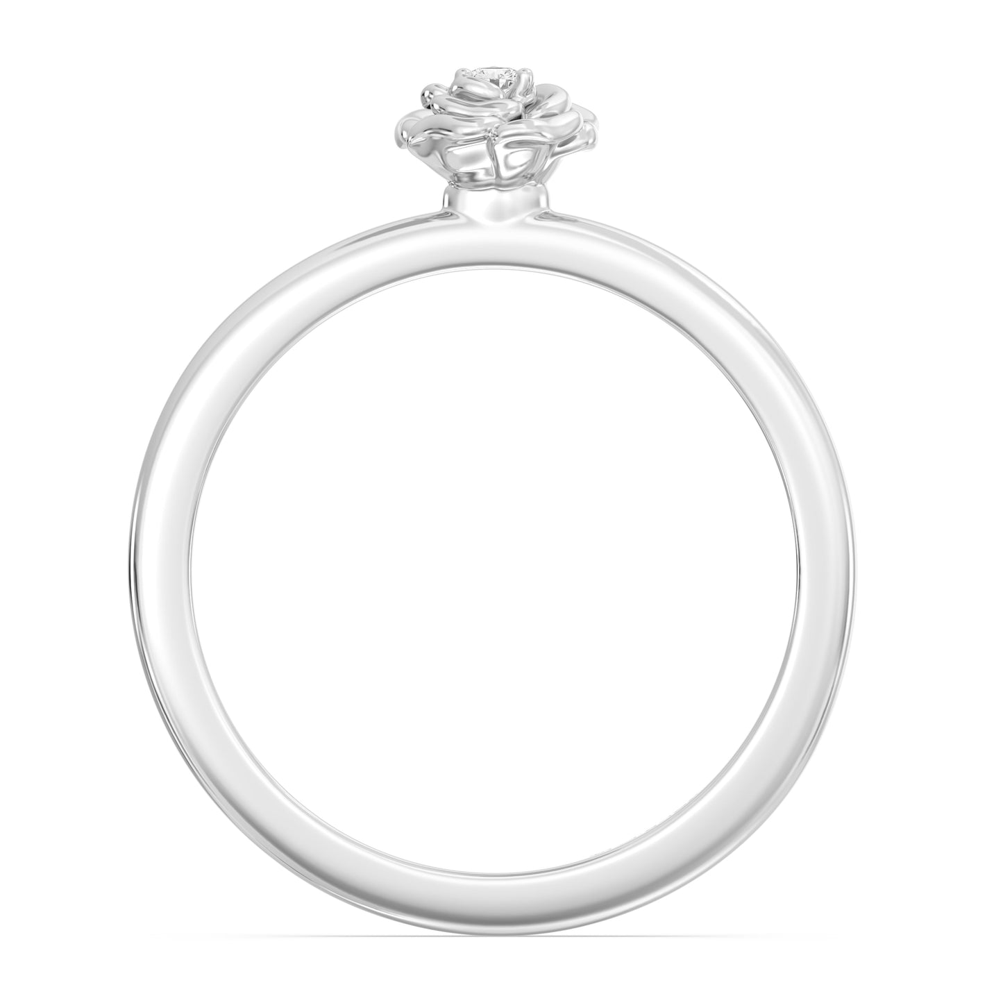 Enchanted Disney Fine Jewelry Sterling Silver with 1/20 CCTW Diamonds, Disney Princess Belle Ring