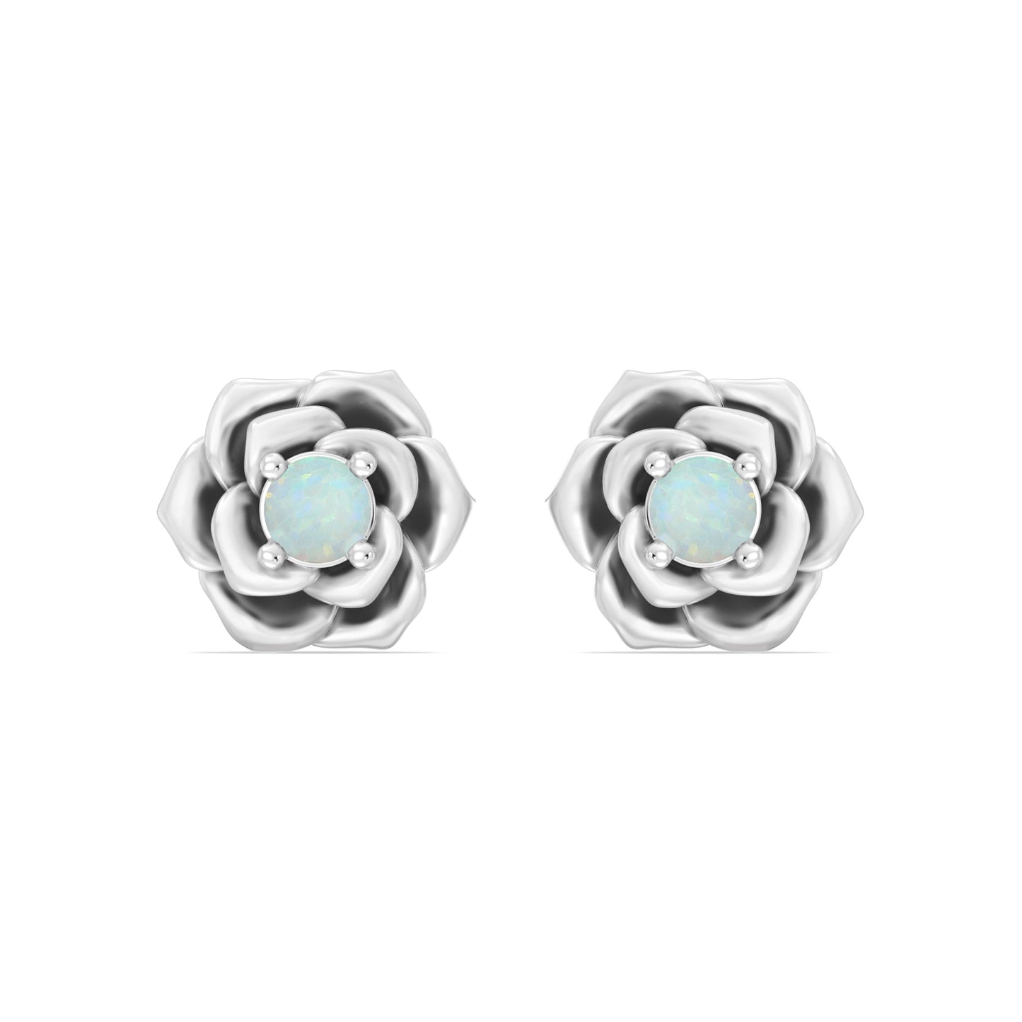 Enchanted Disney Fine Jewelry Sterling Silver with Created Opal, Disney Princess Cinderella Earrings