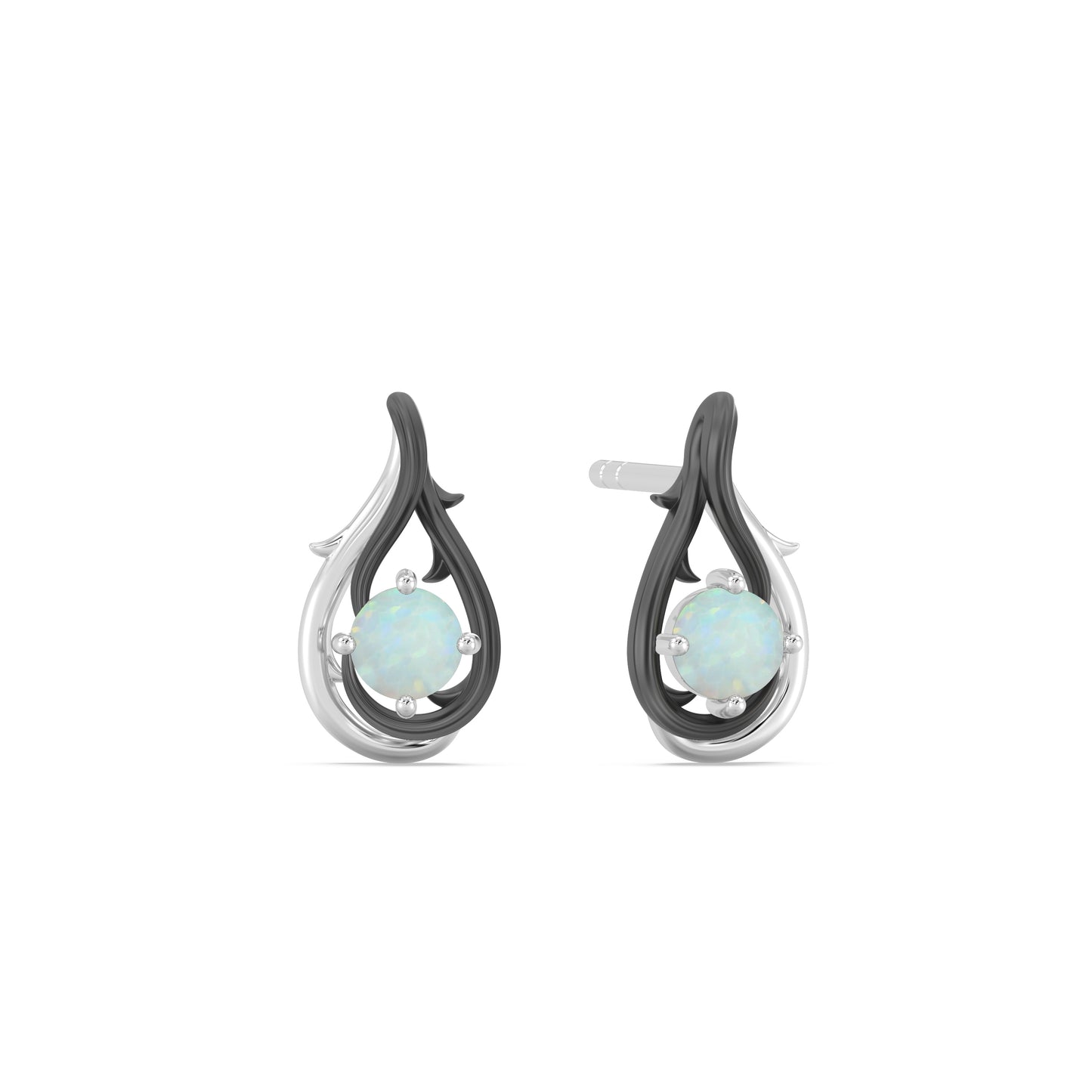 Enchanted Disney Fine Jewelry Black Rhodium over Sterling Silver with Created Opal Maleficent Earrings
