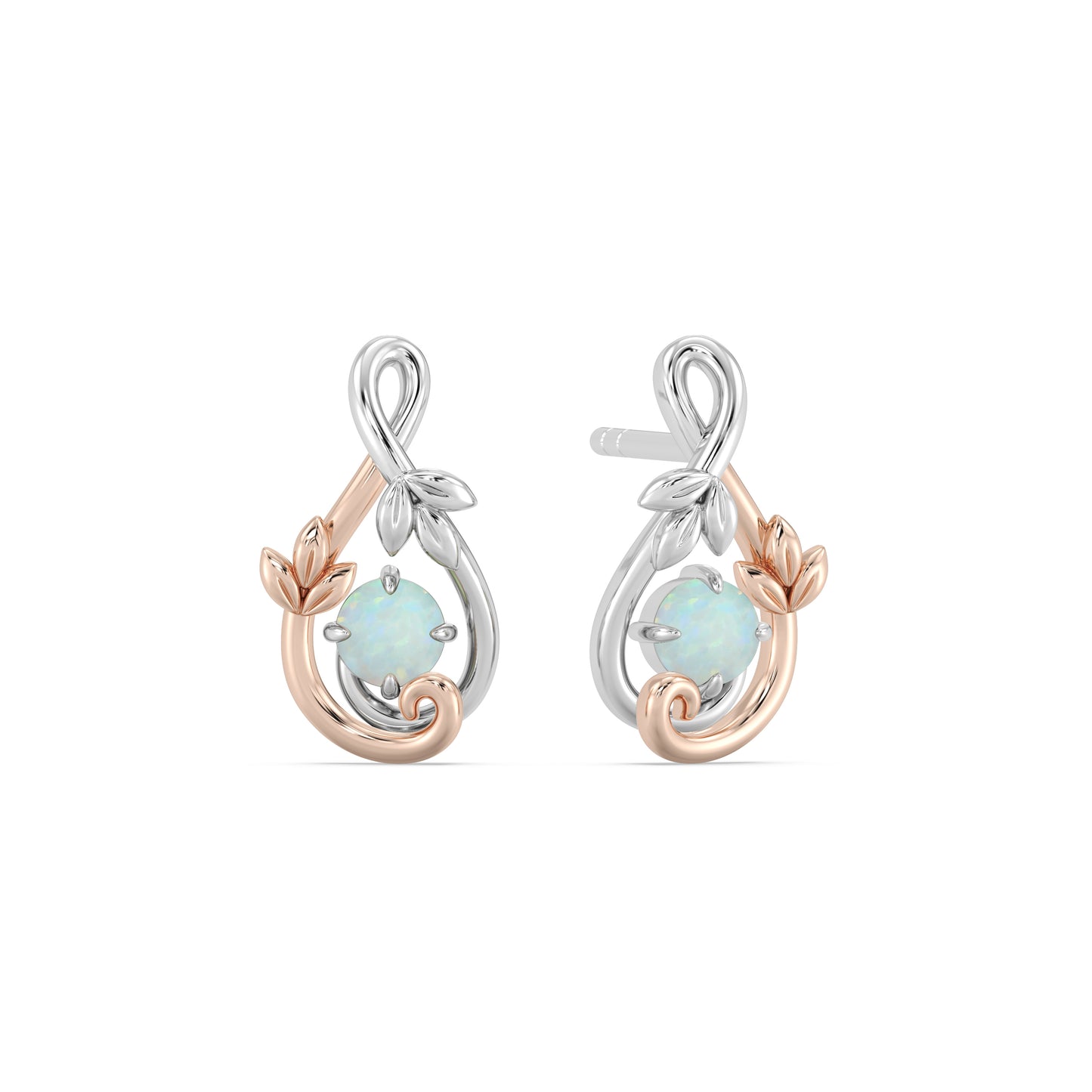 Enchanted Disney Fine Jewelry 14K Rose Gold over Sterling Silver with Created Opal Rapunzel Earrings