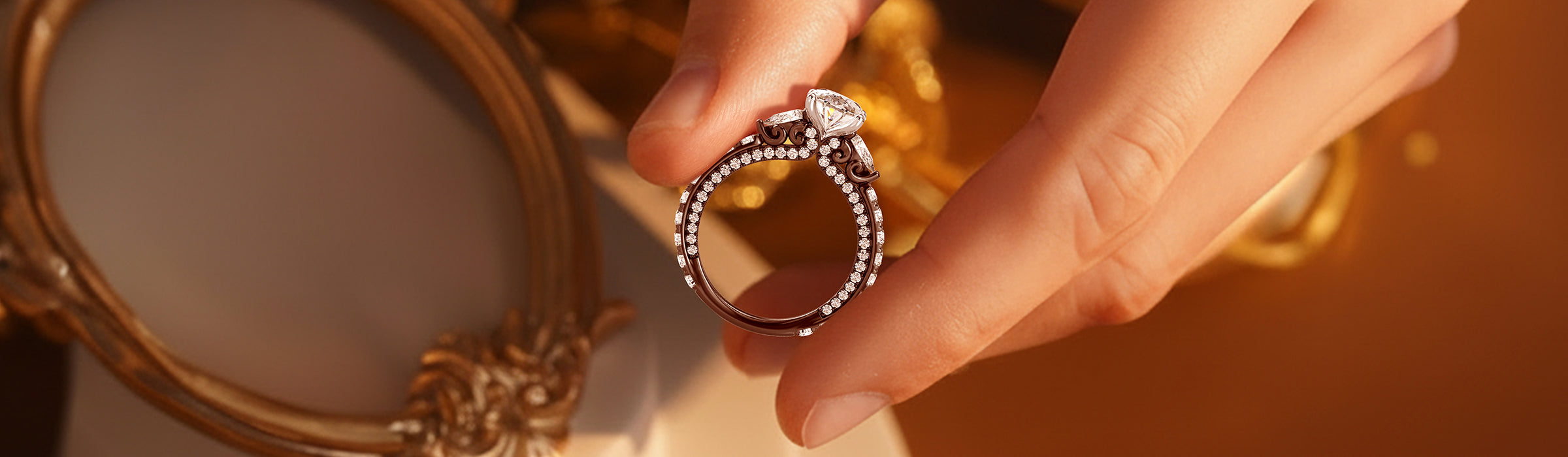 Black Rhodium Diamond Engagement Rings Desktop Banner