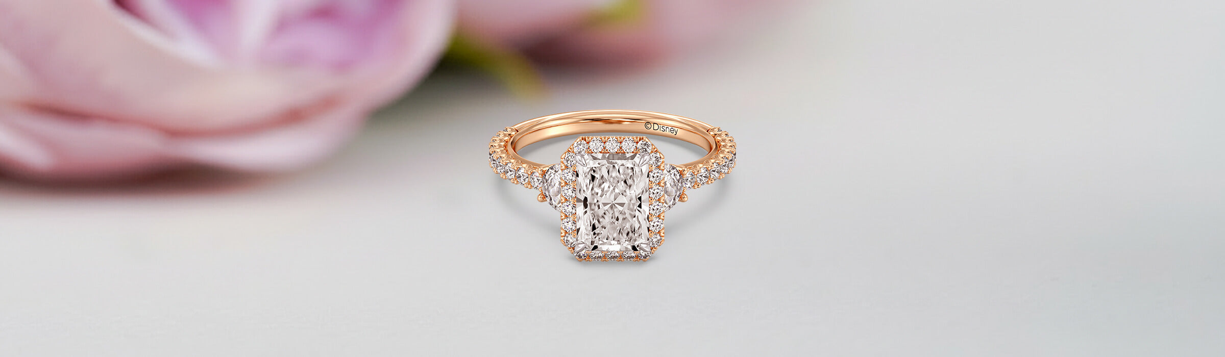 Rose Gold Diamond Engagement Rings Desktop Banner