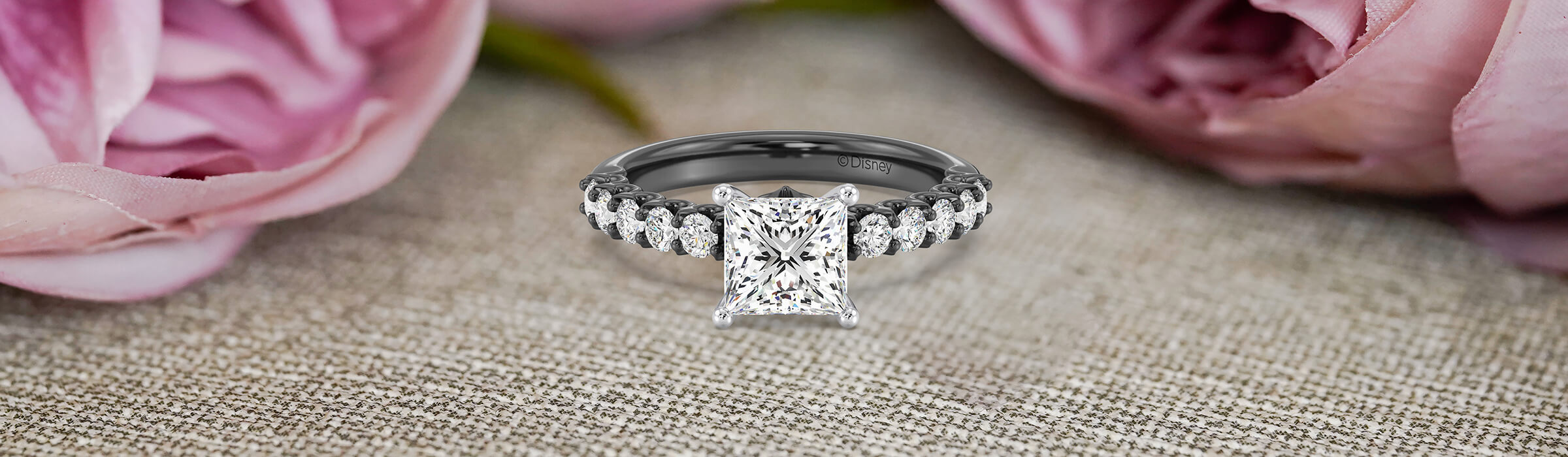 Princess Cut Diamond Engagement Rings Desktop Banner