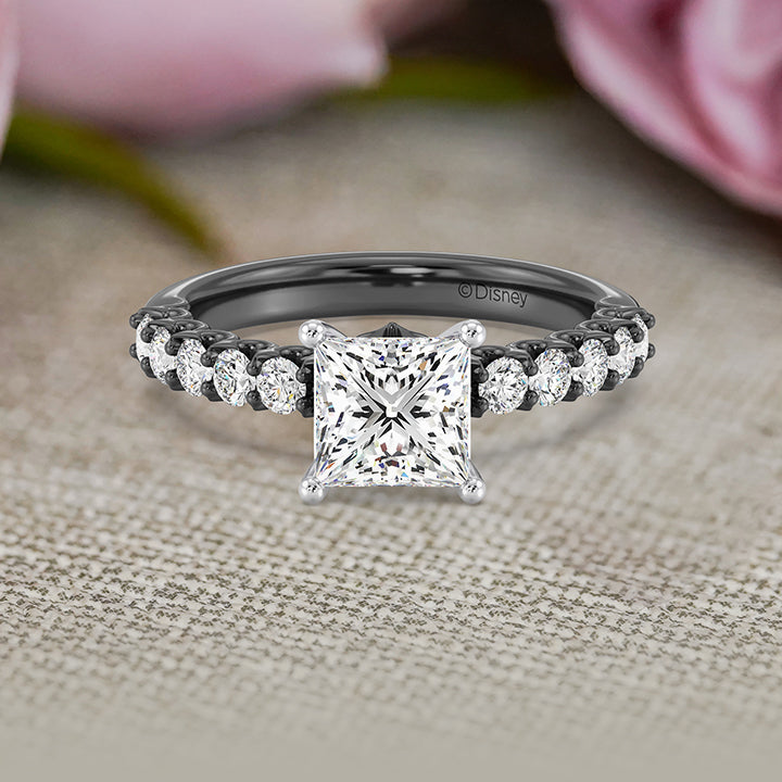 princess cut dress ring Shop Princess Cut Diamond Ring With Round Cut Pave Style Platinum / 1.50 ct
