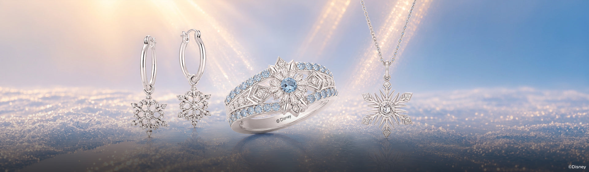 Disney's Frozen Elsa Inspired Diamond And Gemstone Jewelry Desktop Banner