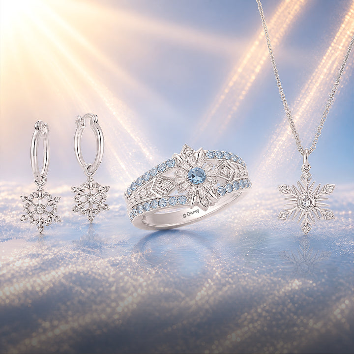 Explore diamond and gemstone earrings inspired by Disney's Elsa Mobile Banner