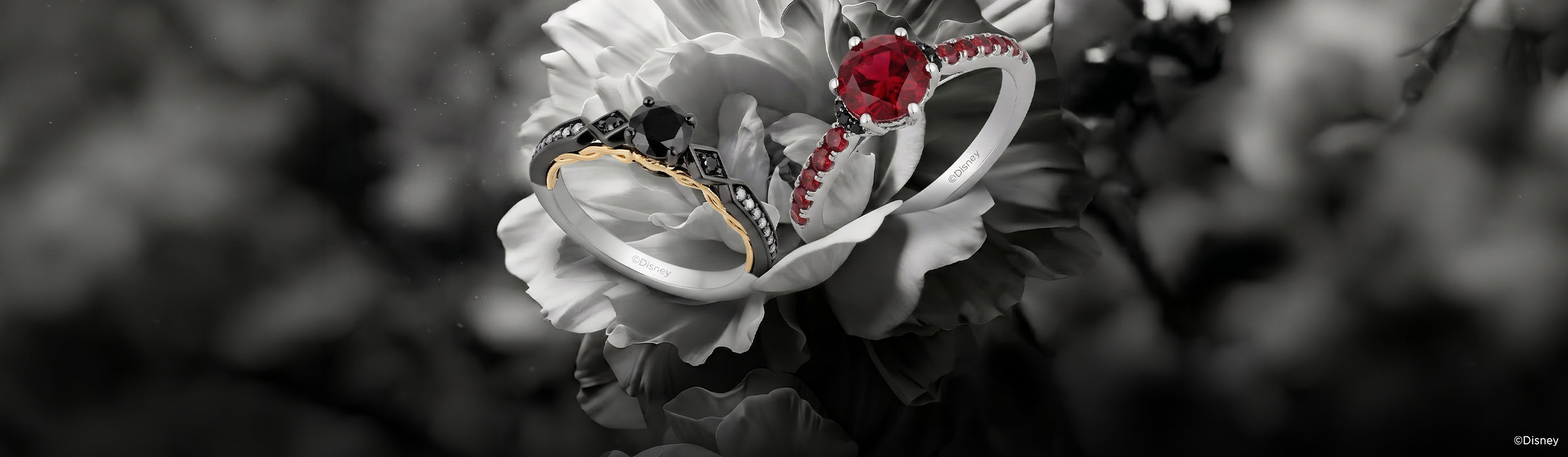 Disney's Evil Queen Inspired Diamond Engagement & Bridal Rings Desktop Banner