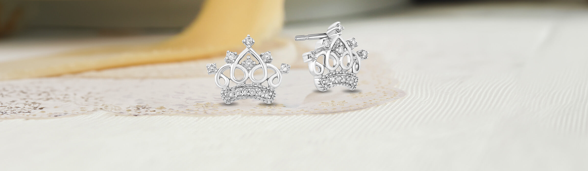 Sterling Silver Diamond Earrings Desktop Banner